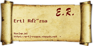 Ertl Rózsa névjegykártya